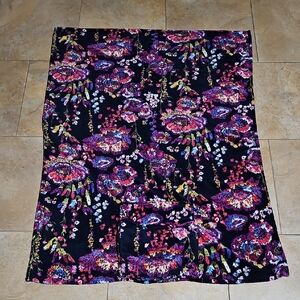 Vera Bradley Plush Throw Blanket In Midnight Wildflowers Floral Fleece Pocket